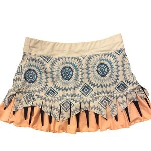 Sofiabella Patterned Blue and orange Skort - S orange blue , poly spandex